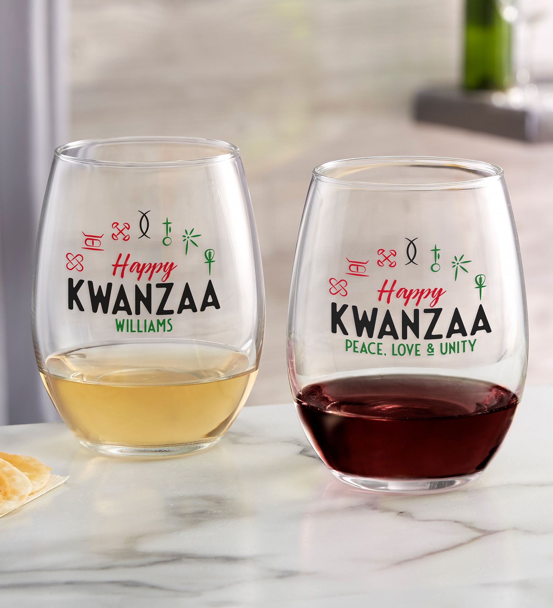 Kwanzaa Personalized Wine Glass Collection